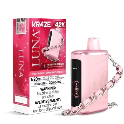 Kraze Luna 42K Ruby Peach Watermelon Ice Disposable Vape