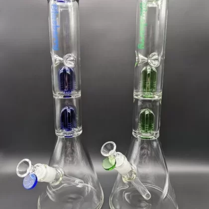Blueberry-15 inch Double Tree Perc Beaker