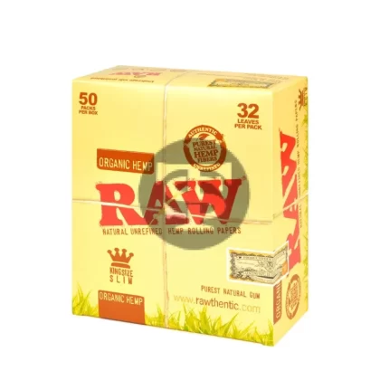 RAW Organic King Size Slim Pack of 50 - Ejuicewarehouse