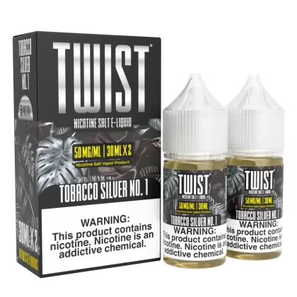 TWIST Nicotine Salt E-Liquid - Tobacco Silver No.1 - 60ML E-Liquid (Twin 30ML Pack) - 50MG