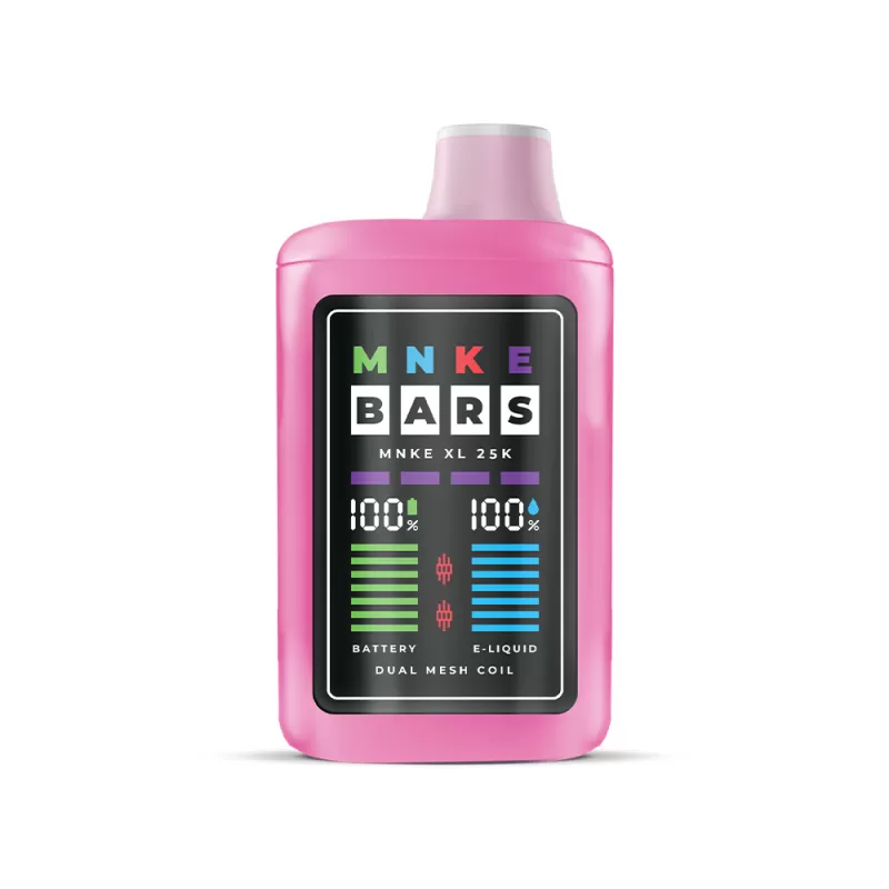 MNKE Bars XL 25K Zero Nicotine Disposable - 25,000 Puffs *** - Straw Guaw Iced - Image 2