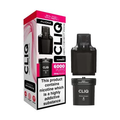 Red Raspberry Avomi Cliq 6000 Refill Pack - Vapeshop Co