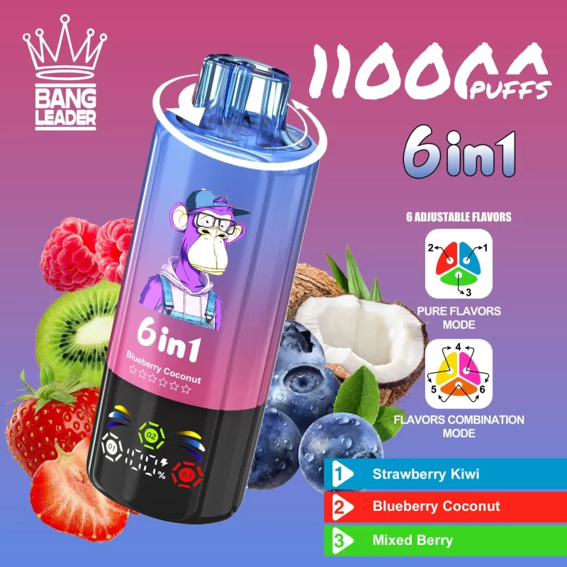 Bang Leader 110K | 110000 puffs, 6 option switching modes, LED screen, smart bulk disposable vape - Aiviouvapes - Image 3