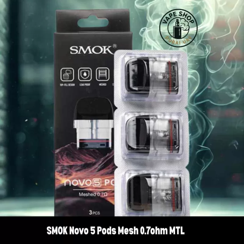 SMOK Novo 5 Pods Mesh 0.7ohm MTL Replacement Pod Cartridge in Dubai - 4.3ml RPM Pods, 4.5ml RPM Nord Pods (80F824)