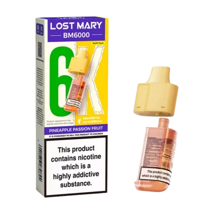 Pineapple Passion Fruit Lost Mary BM6000 Refill Pack - 20mg - Vape Product (B8F6BA)