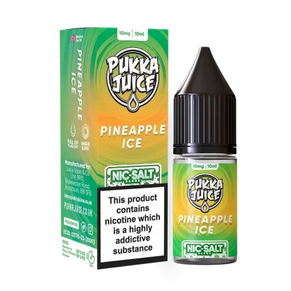 Pukka Juice Nic Salt E-Liquid Pineapple Ice - Nicotine Strength#10mg>20mg