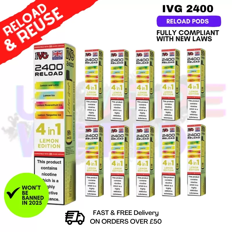 Lemon Edition IVG 2400 RELOAD Pods – Box Of 10