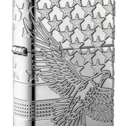 Zippo Lighter – Patriotic Eagle w/ Stars Design