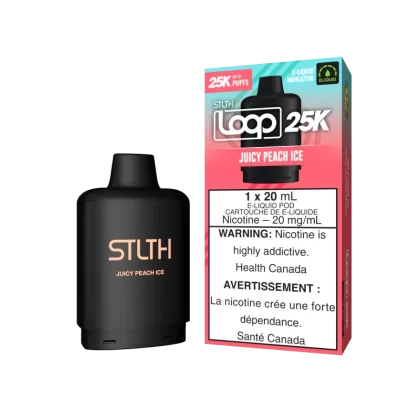 STLTH LOOP 25K Pod Pack - Juicy Peach Ice - 20 mg/mL (wholeseller) - Excise ON, 20 mg/mL (wholeseller) - Excise AB