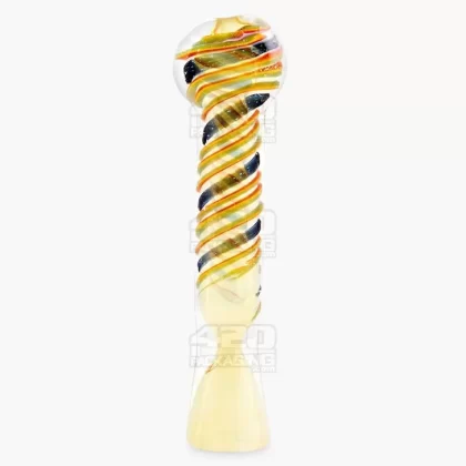 Swirl & Dichro Fumed Chillum Hand Pipe | 3.5in Long – Glass – Assorted - Ejuicewarehouse