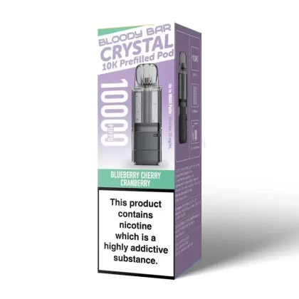 Bloody Bar Crystal 10K Prefilled Pod Blueberry Cherry Cranberry - Nicotine Strength#20mg