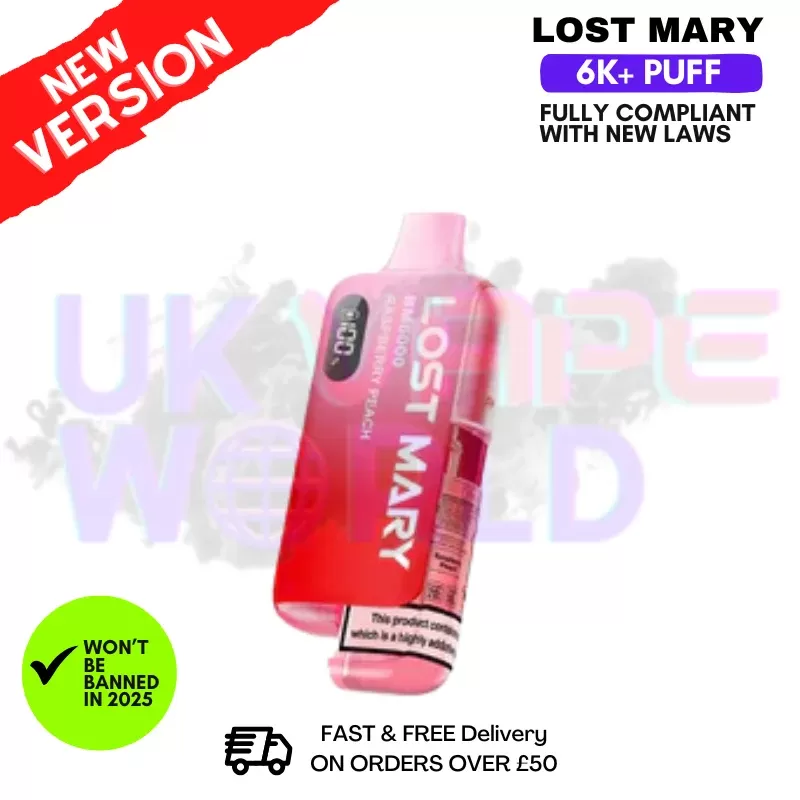Raspberry Peach Lost Mary 6K Puff Pod Kit – Only £8.99
