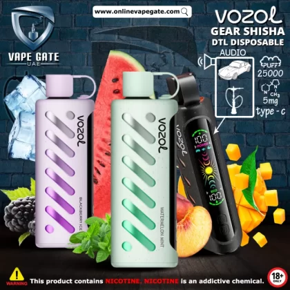 Vozol Gear Shisha DTL DISPOSABLE POD (25,00 PUFFS) - 5 mg / Blackberry Ice
