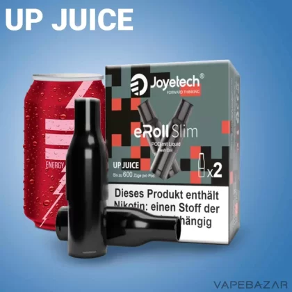 Joyetech eRoll Slim Prefilled Pod – Up Juice (2er Pack) - Joyetech / 20mg/ml / 2ml / ca. 600 / Propylenglykol / Nikotin / Glycerin / Aromen / Nein / Energy Drink