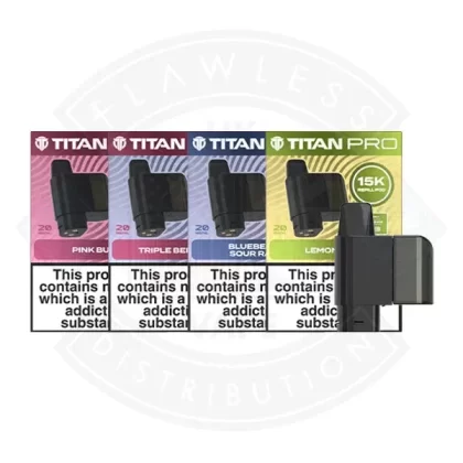 Titan Pro 15K Refill Pod - Flavours#Banana Ice>Blue Raspberry>Blue Razz Lemonade>Blueberry Sour Razz>Cherry Cola>Cherry Fizz>Cola Freeze>Cool Mint>Fresh Mint>Grape Ice>Juicy Peach>Lemon Lime