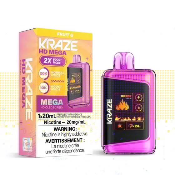 Kraze HD Mega Disposable Vape – 20K Puffs – Fruit G - Eliquidsupply