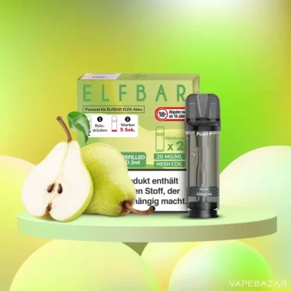 ELFBAR ELFA Pods Pear 20mg – 2er Pack - Elf Bar / Propylenglykol / Aromastoffe / Glycerin / Nikotinsalz / Cooling Agent