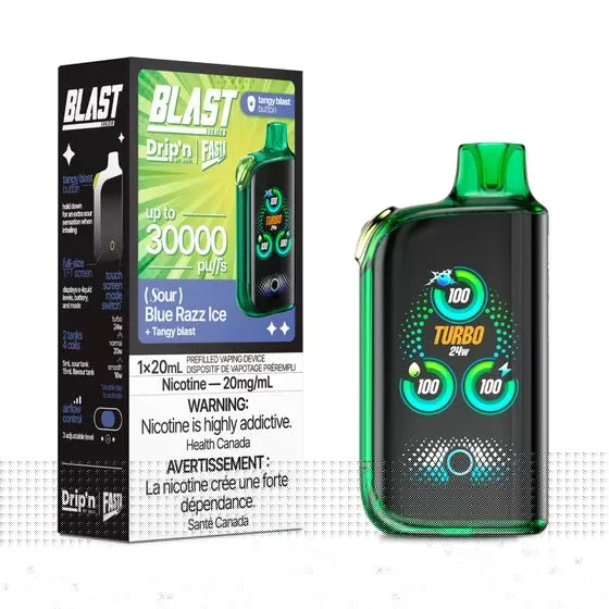 Drip’n Fasta Blast Disposable Vape – 30K Puffs – Blue Razz Ice Sour