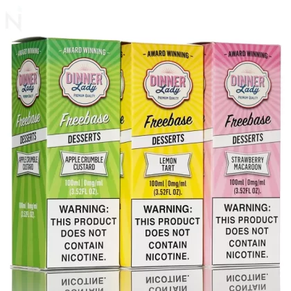 Dinner Lady E-Liquid - No Nicotine Vape Juice - 100ml - Strawberry Macaroon