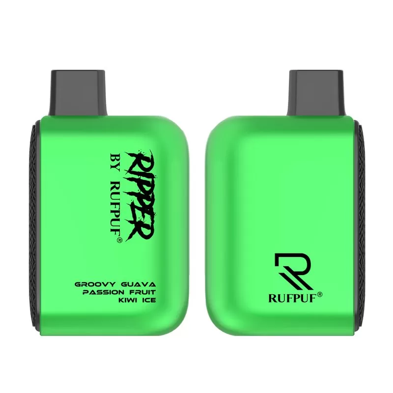RUFPUF RIPPER Groovy Guava Passion Fruit Kiwi Ice Disposable Vape 6000 PUFFS (50mg)