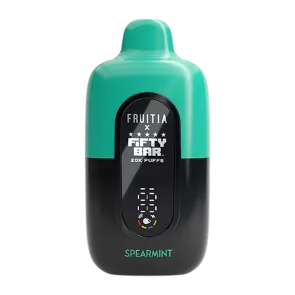 Spearmint FRUITIA X Fifty Bar 20K - Nicotine#50mg~Size#Single>5 Pack (5C46EC)