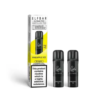 Elf Bar 600 Pineapple Ice Prefilled Vape Pods 20mg – 2PK