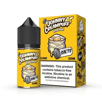 Sale $9.50 – Banana by Tinted Brew – Johnny Creampuff TFN Salts Series 30mL