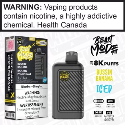 Bussin Banana Iced BEAST MODE Disposable by Flavour Beast