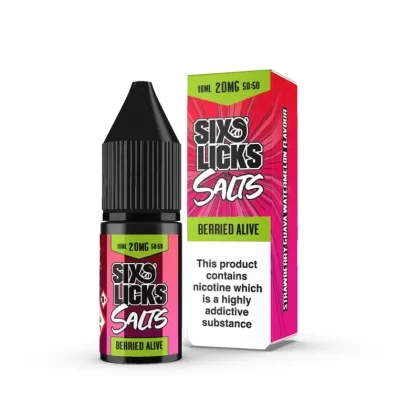 SIX LICKS BERRIED ALIVE 10ML NIC SALT E-LIQUID - Strength#10MG>20MG