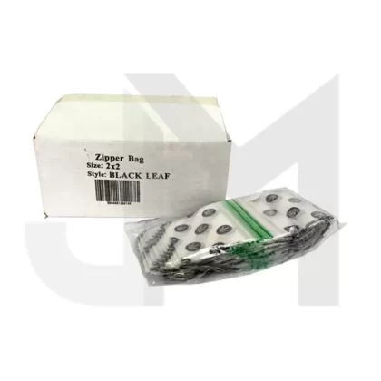 Zipper Branded 2 x 2 Black Leaf Bags
