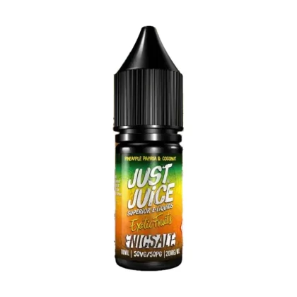 Just Juice Exotic Fruits Pineapple, Papaya & Coconut Nic Salt Vape Juice - 10 Pack - Strength 5mg