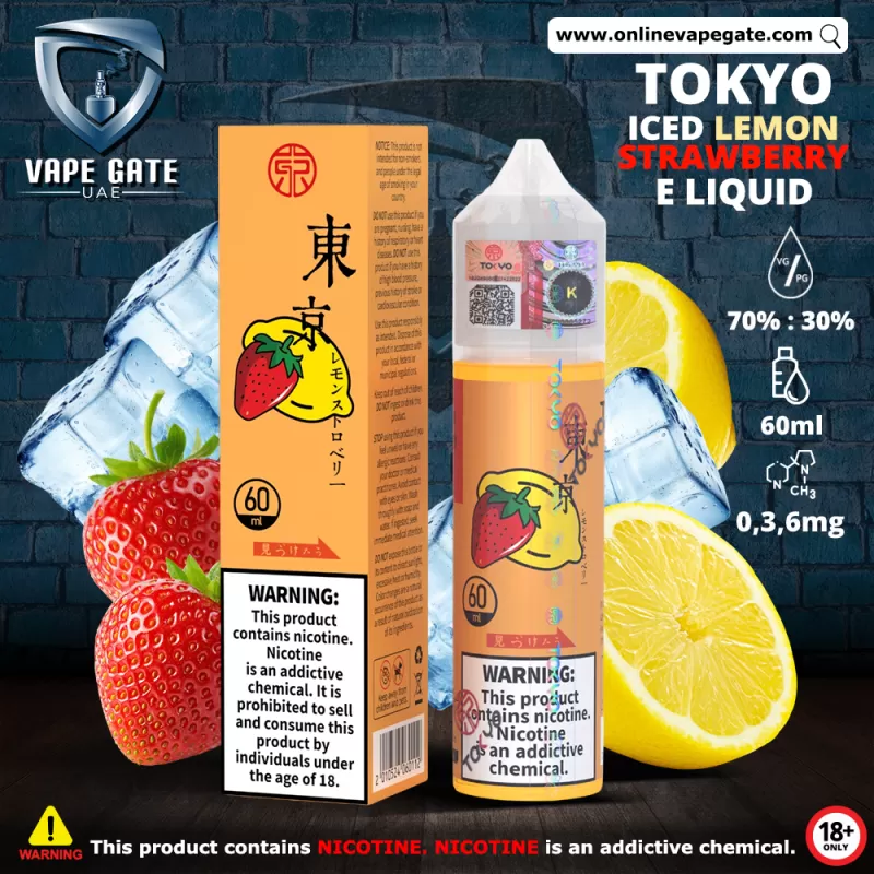 Tokyo Iced Strawberry Lemon E Liquid - 3 mg / 60 ml