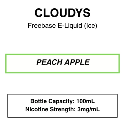 Peach Apple – Cloudys Premium E- Liquid Nic Freebase – 100mL
