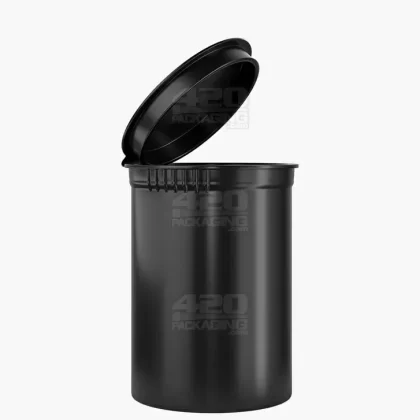 Child Resistant & Sustainable | 100% Biodegradable Opaque Black Pop Top Bottles | 30dr – 7g – 150 Count