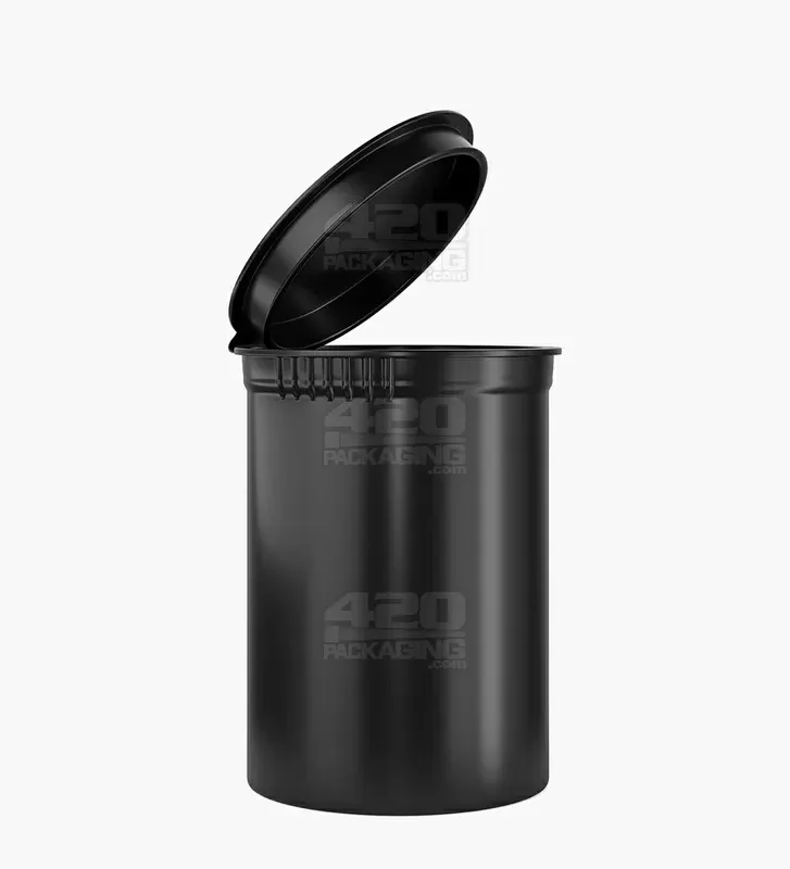 Child Resistant & Sustainable | 100% Biodegradable Opaque Black Pop Top Bottles | 30dr – 7g – 150 Count
