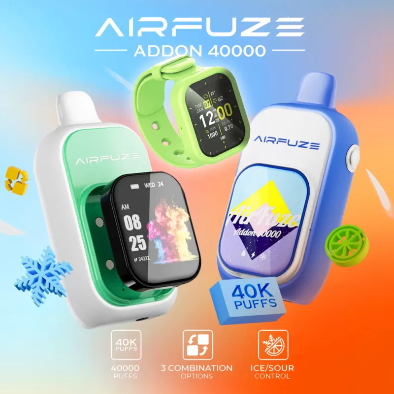 AIRFUZE Addon 40K Disposable Device - 40000 Puffs - Addon w/ Art Patch (10% Chance to Win Smartwatch) / Sour Blue Pink Lemonade (Sour Control) - Image 3
