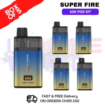 Blue Cherry Edition SuperFire 60K Ultra Fusion Box Of 5