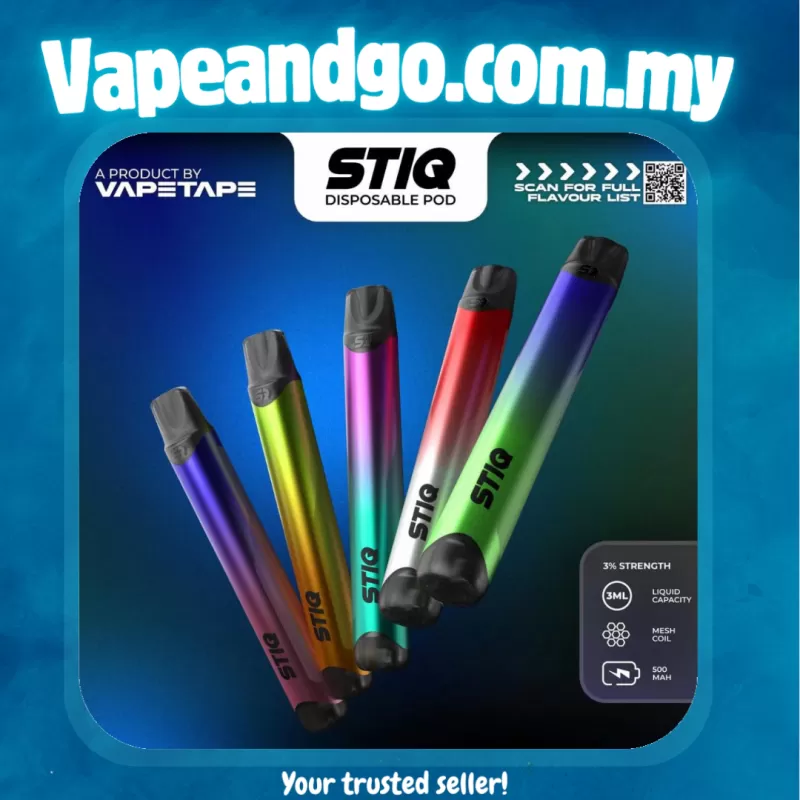 STIQ Disposable Pod 3000 puffs by VAPETAPE Akta 852 Registered - Vapeandgo Com My