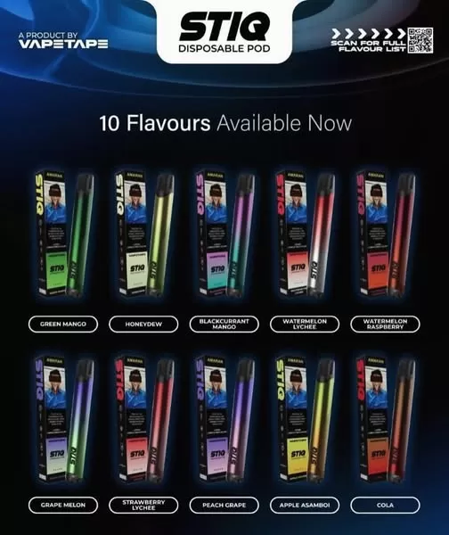 STIQ Disposable Pod 3000 puffs by VAPETAPE Akta 852 Registered - Vapeandgo Com My - Image 3