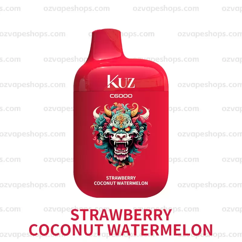 KUZ C6000 PUFFS – STRAWBERRY COCONUT WATERMELON - Ozvapeone (E8CC1D)