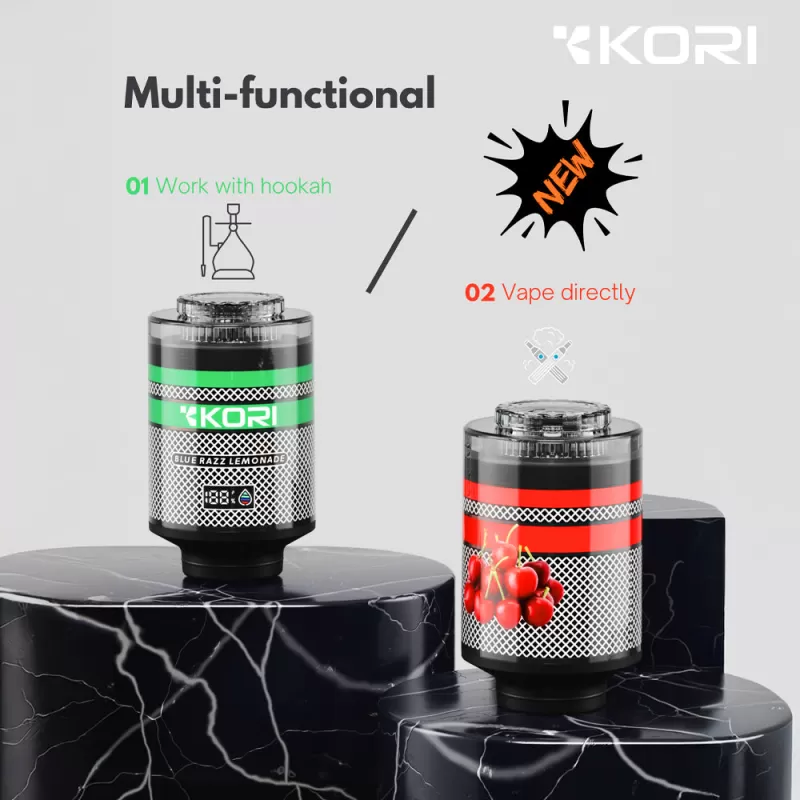 KORI “Hookah Head” 100K 2-in-1 Disposable E-Hookah -100,000 Puff - Strawberry Punch - Image 2