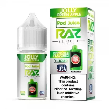 Pod juice X RAZ Jolly Green Apple 30ml Salt - Vape Product, Vape Product (9D38EC)