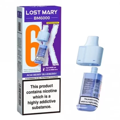 Lost Mary Acai Berry Blueberry BM6000 Nic Salt E Liquid Pods