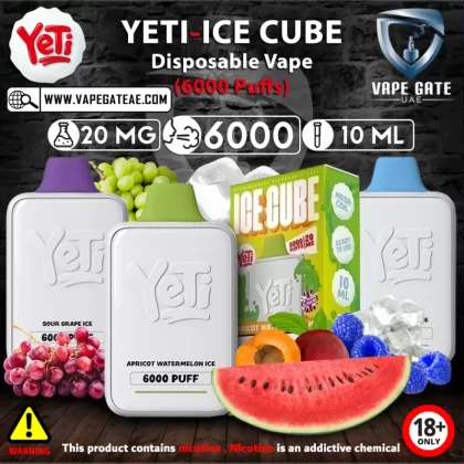 Yeti - Ice Cube Disposable Vape (6000 Puffs) - 20 mg / Strawberry Cherry Raspberry Ice