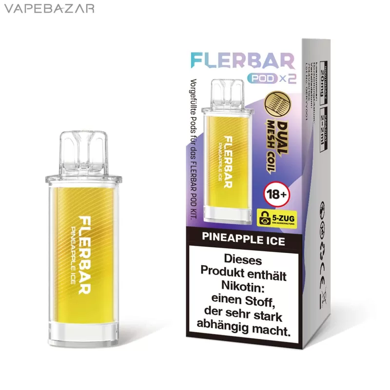 Flerbar Pods – Pineapple Ice – Prefilled Liquid Pod – 2er Pack - Image 3