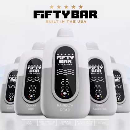 FIFTY BAR "White Series" 20K Puff Powered By BEARD Vape Co. Disposable Device - 20000 Puffs - Rainbow Road