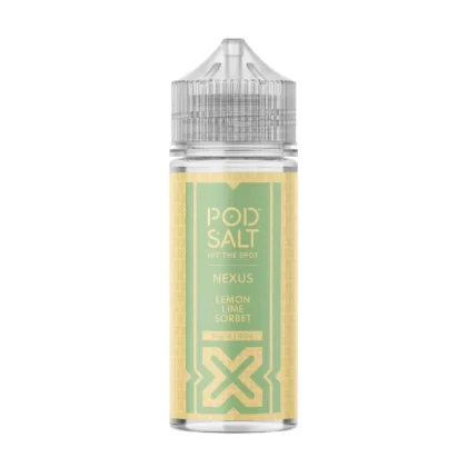 Pod Salt Lemon Lime Sorbet 100ml Vape Juice By Nexus - O Nic Shots, 1 x 18mg Nic Shot