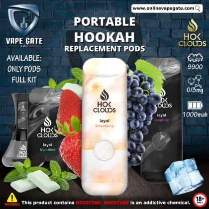 XTRA - HOK CLOUDS PORTABLE HOOKAH REPLACEMENT PODS - Blue Raspberry / 3 mg