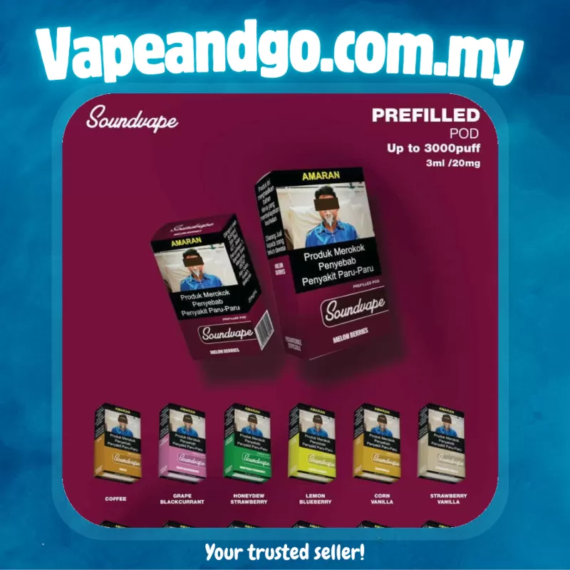 Soundvape 3000 Puff Pre-filled Cartridge 3ml 20mg Akta 852 Registered - Vapeandgo Com My