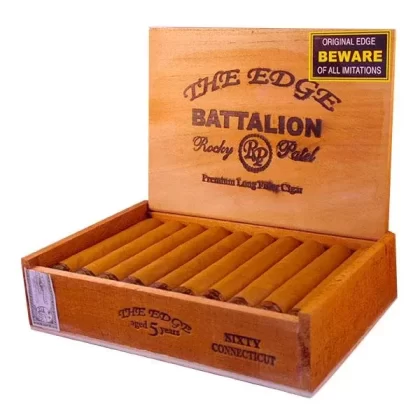The Edge by Rocky Patel Connecticut - Battalion (6.0″ x 60), Double Corona (7.5″ x 52); 5 Pack, Box of 20